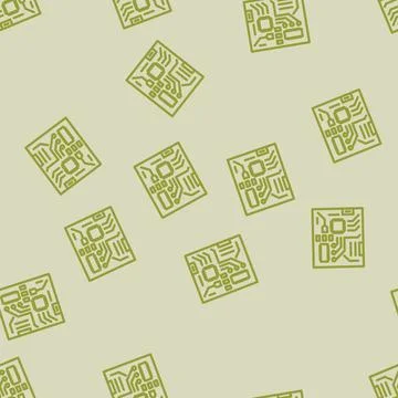Circuit board electrical engineer line vector seamless pattern Stock Illustration