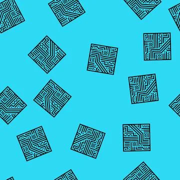 Circuit board electrical engineer vector seamless pattern Stockillustratie