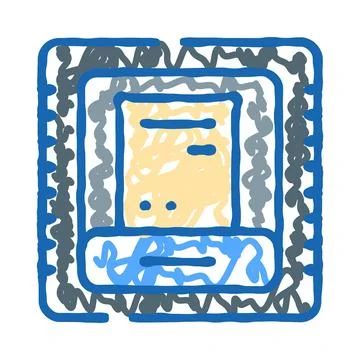 Circuit board electronic chip technology drawing Stock Illustration
