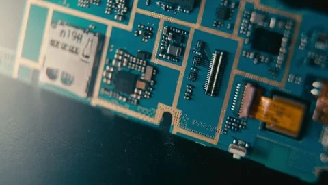 Circuit Board Electronic Component Close Up Showing Motherboard Hardware 库存影片 331164578