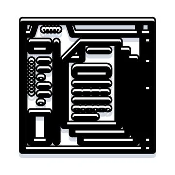 Circuit board electronic component core processor concept Stock Illustration