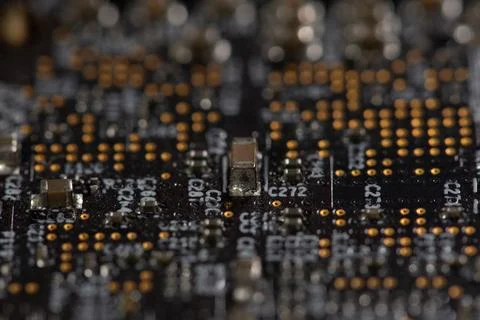 Circuit board with electronic components. Circuit board in macro background.. Stock Photos