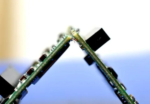 Circuit board with electronic components close up image , technology concept Stock Photos