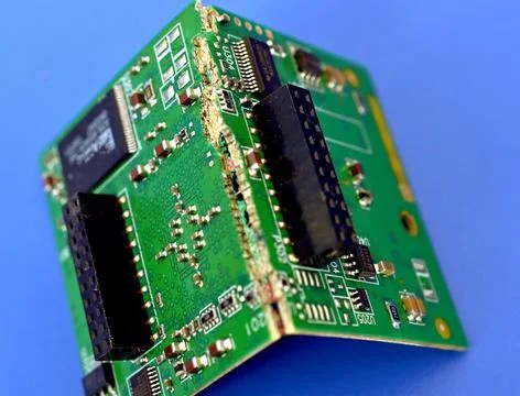 Circuit board with electronic components close up image , technology concept Foto stock