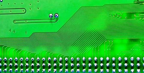 Circuit board with electronic components close up image , technology concept Stock Photos