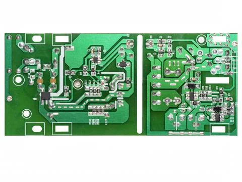 Circuit board with electronic components Stock Photos