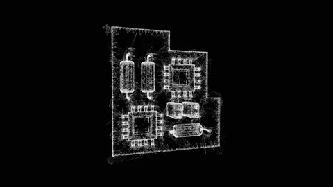 Circuit board. Electronic computer components motherboard. Stock Footage 143529551