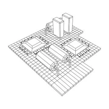 Circuit board. Electronic computer components motherboard. Stock Illustration