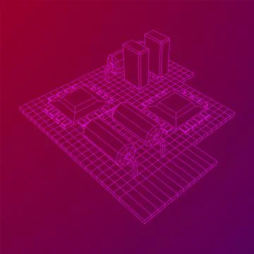 Circuit board. Electronic computer components motherboard. Stock Illustration