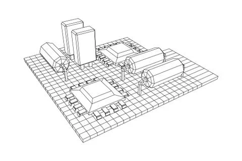 Circuit board. Electronic computer components motherboard. Stock Illustration