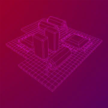 Circuit board. Electronic computer components motherboard. イラスト素材