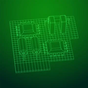 Circuit board. Electronic computer components motherboard. Illustrazione stock