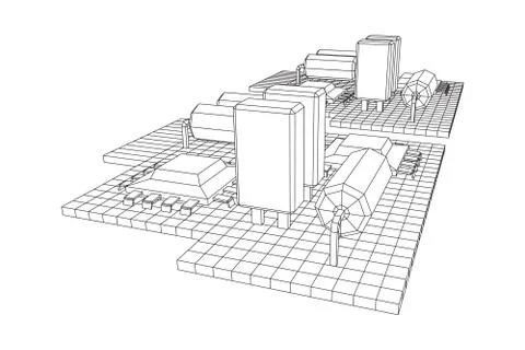 Circuit board. Electronic computer components motherboard. Stock Illustration