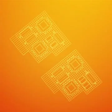 Circuit board. Electronic computer components motherboard. Stock Illustration