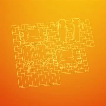 Circuit board. Electronic computer components motherboard. Stock Illustration