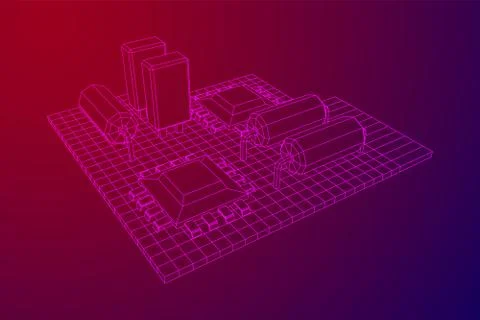 Circuit board. Electronic computer components motherboard. Stock Illustration