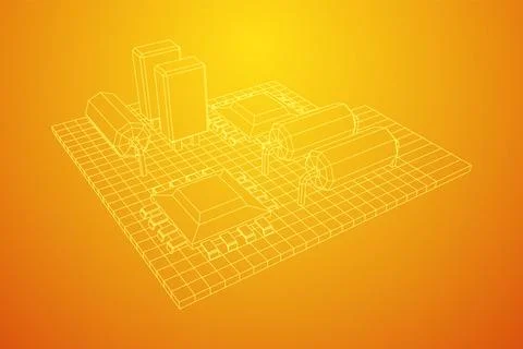 Circuit board. Electronic computer components motherboard. イラスト素材
