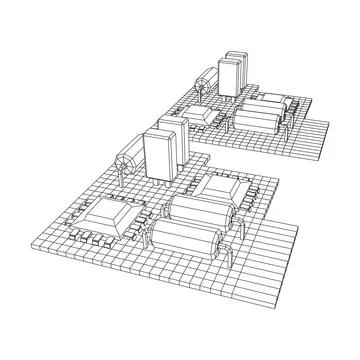 Circuit board. Electronic computer components motherboard. Stock Illustration