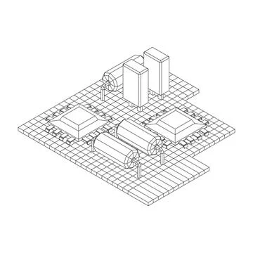 Circuit board. Electronic computer components motherboard. イラスト素材
