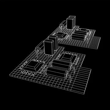 Circuit board. Electronic computer components motherboard. Stock Illustration