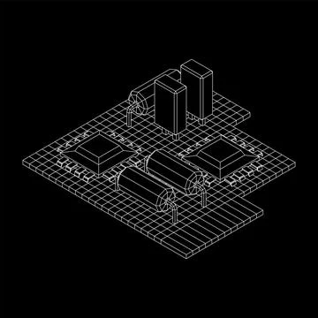 Circuit board. Electronic computer components motherboard. イラスト素材