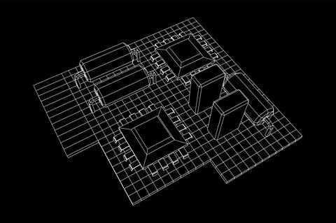 Circuit board. Electronic computer components motherboard. Stock Illustration
