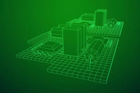 Circuit board. Electronic computer components motherboard. Stock Illustration