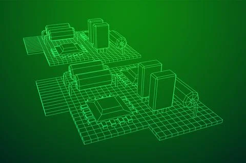 Circuit board. Electronic computer components motherboard. イラスト素材