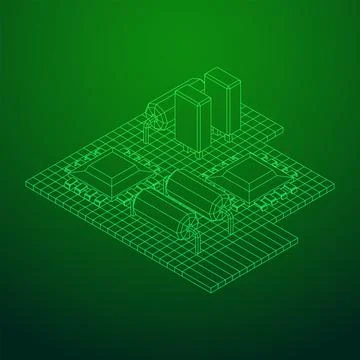 Circuit board. Electronic computer components motherboard. イラスト素材