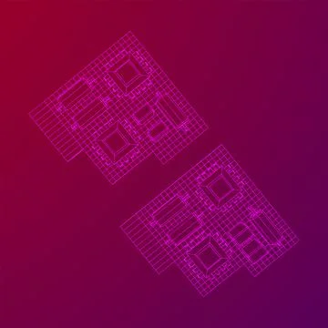 Circuit board. Electronic computer components motherboard. イラスト素材