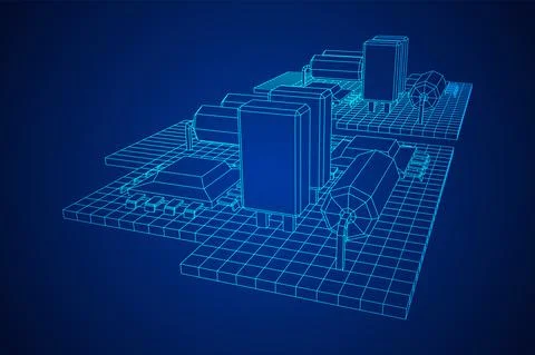 Circuit board. Electronic computer components motherboard. 스톡 일러스트