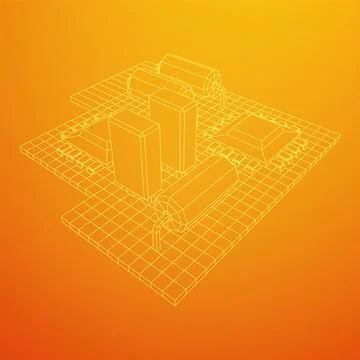 Circuit board. Electronic computer components motherboard. Stock Illustration