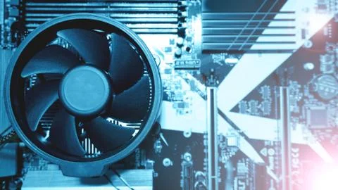 Circuit board. Electronic computer hardware technology. Motherboard digital Stock Photos