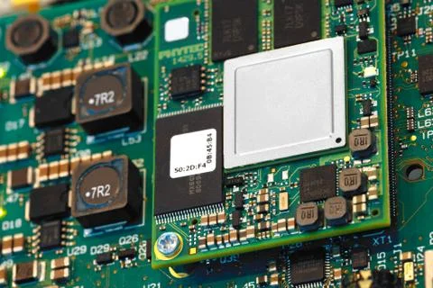 Circuit board. Electronic computer hardware technology. Motherboard digital c Foto stock