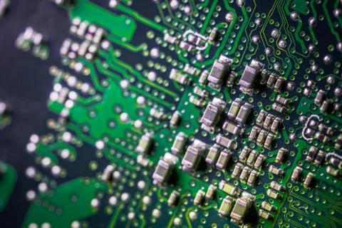 Circuit board. Electronic computer hardware technology. Motherboard digital chip Stock Photos