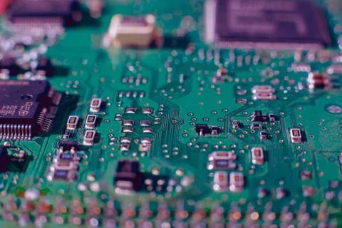 Circuit board. Electronic computer hardware technology. Background. Foto stock