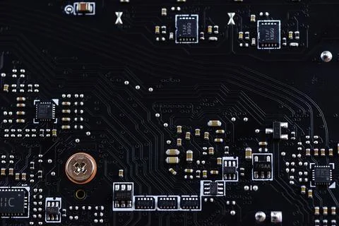 Circuit board. Electronic computer hardware technology. Motherboard digital.. 库存照片