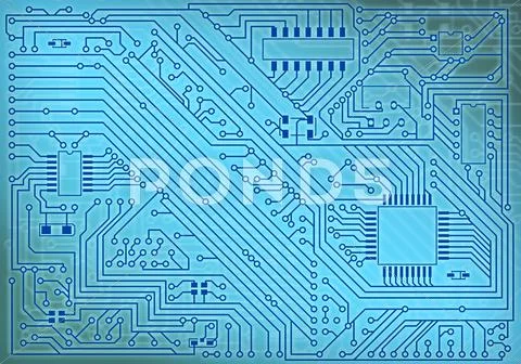 Circuit board electronic industrial background Stock Illustration