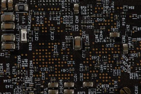 Circuit board in electronic macro. Circuit board with solder surface. Circuit Stock Photos