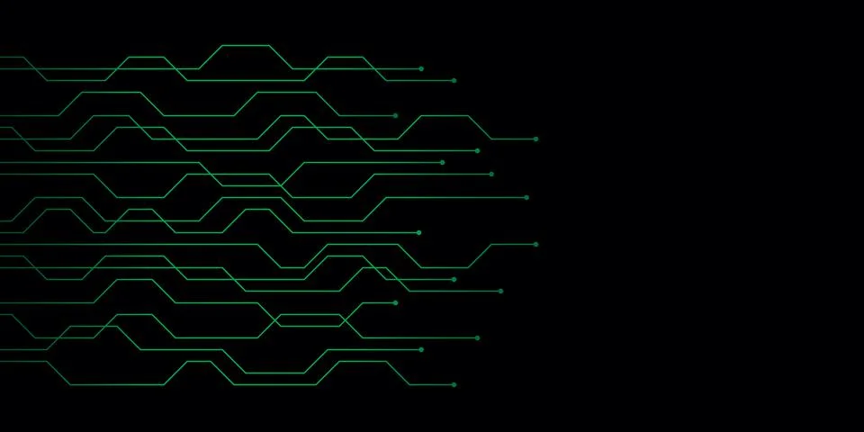 Circuit board electronics digital technology banner black Stockillustratie