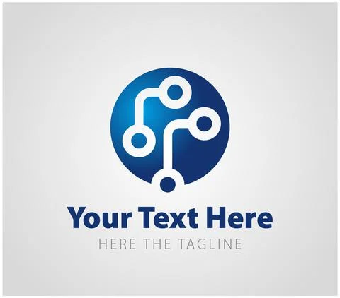 Circuit board element in blue. IT technology. AI Ready logo Stock Illustration