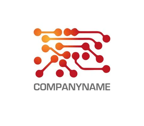 Circuit board elements, IT technology. Ready logo イラスト素材