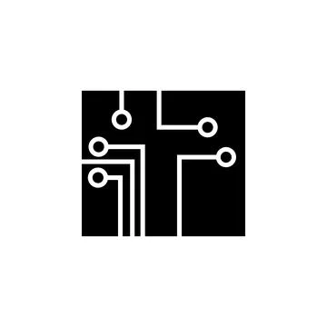 Circuit Board Flat Vector Icon Illustrazione stock