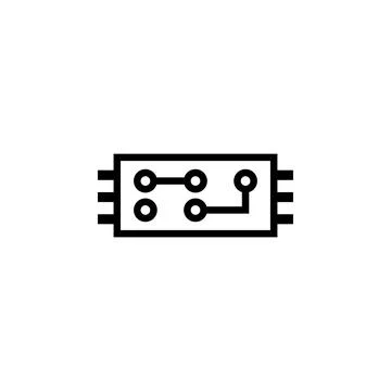 Circuit Board Flat Vector Icon Stock Illustration