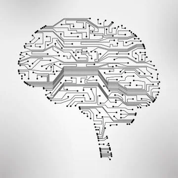 Circuit board, form of brain eps10 Stock Illustration