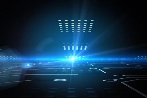Circuit board on futuristic background Stock Illustration