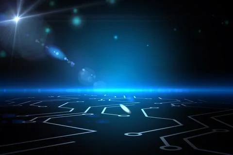 Circuit board on futuristic background Stock Illustration