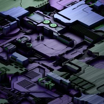 Circuit board futuristic server code processing. Multicolor technology Illustrazione stock