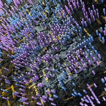 Circuit board futuristic server code processing. Multicolor technology Illustrazione stock