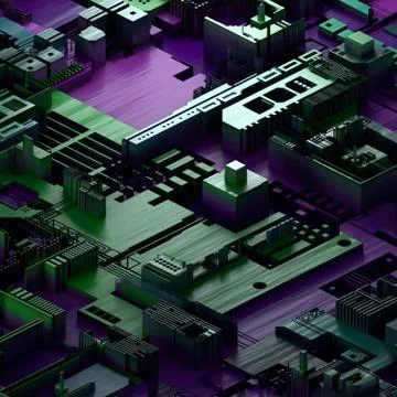 Circuit board futuristic server code processing. Multicolor technology Stock Illustration